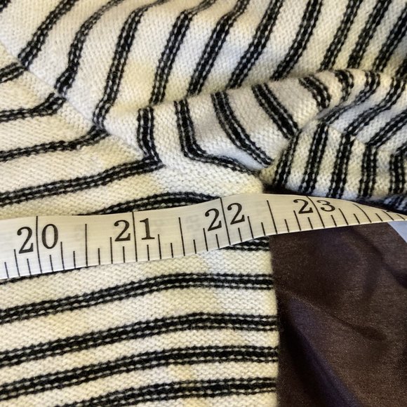 Cozy Cowl Neck Striped Navy & Cream Sweater - Picture 5 of 12